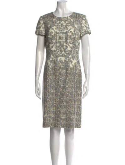 Pre-owned Escada Patterned Knee-length Dress In Neutral