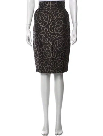Pre-owned Escada Patterned Knee-length Skirt In Black