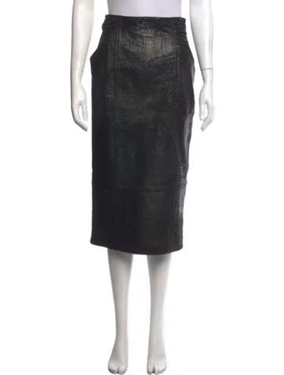 Pre-owned Escada Patterned Midi Length Skirt In Black