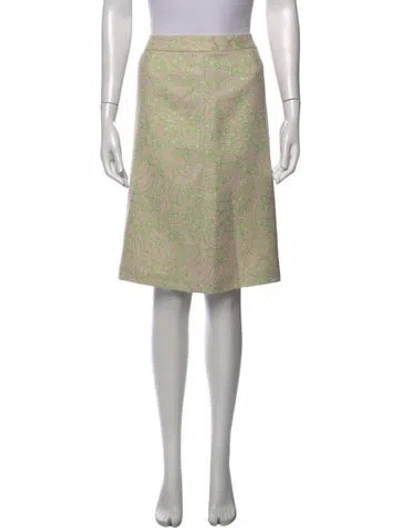 Pre-owned Escada Patterned Midi Length Skirt In Green