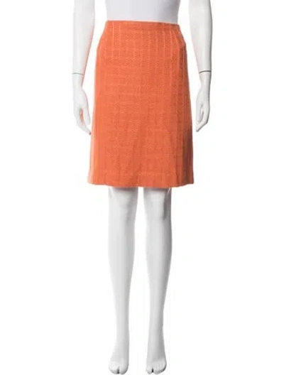 Pre-owned Escada Patterned Midi Length Skirt In Orange