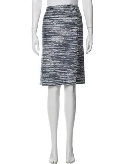Pre-owned Escada Patterned Midi Length Skirt In White
