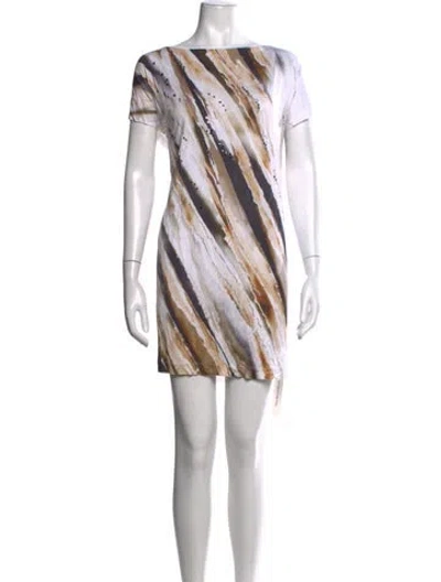 Pre-owned Escada Patterned Mini Dress In Multicolor