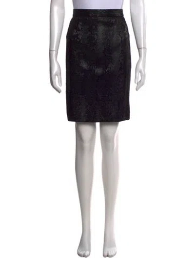 Pre-owned Escada Patterned Mini Skirt In Black