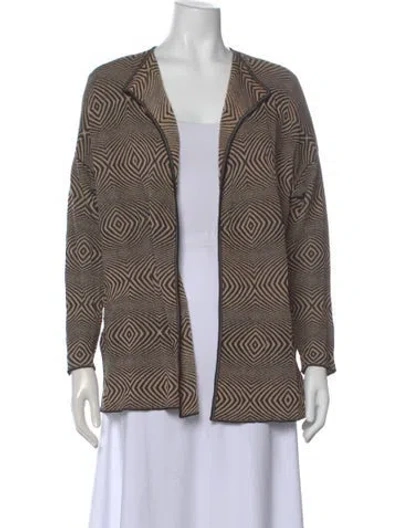 Pre-owned Escada Patterned Open Front Sweater In Neutrals