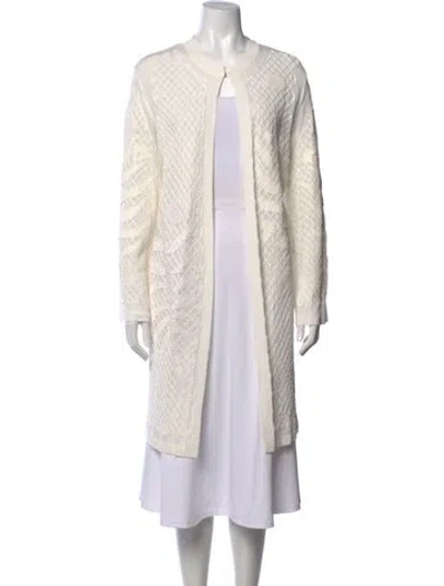 Pre-owned Escada Patterned Open Front Sweater W/ Tags In Neutrals