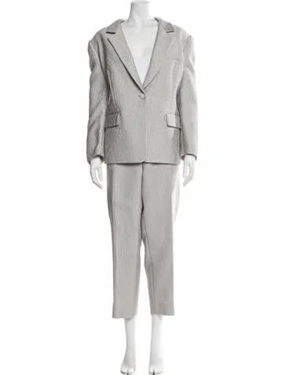 Pre-owned Escada Patterned Pantsuit In Gray