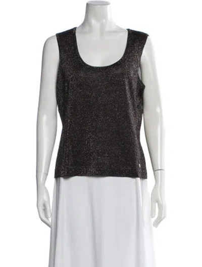 Pre-owned Escada Patterned Scoop Neck Sweater In Black