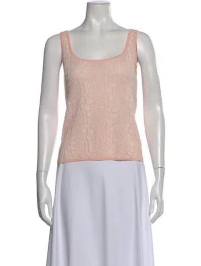 Pre-owned Escada Patterned Scoop Neck Top In Pink