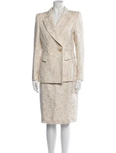 Pre-owned Escada Patterned Skirt Set In Neutrals