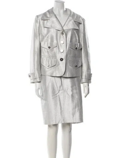 Pre-owned Escada Patterned Skirt Suit In Neutrals