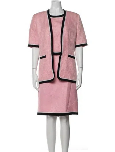 Pre-owned Escada Patterned Skirt Suit In Pink