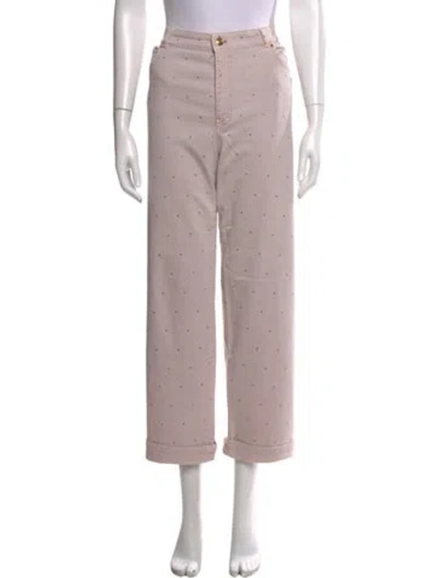 Pre-owned Escada Patterned Straight Leg Pants In Pink