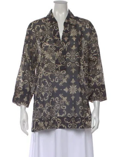Pre-owned Escada Patterned V-neck Blouse