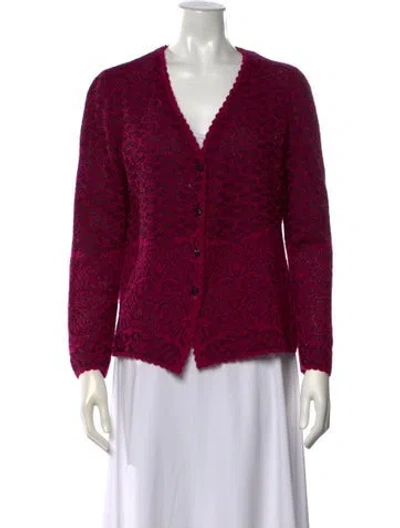 Pre-owned Escada Patterned V-neck Sweater In Multi