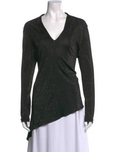 Pre-owned Escada Patterned V-neck Top In Multi