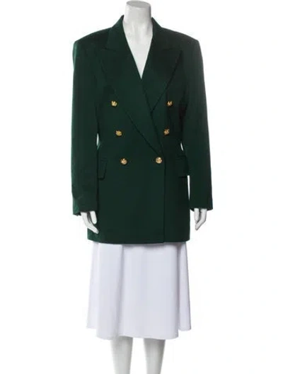 Pre-owned Escada Peacoat In Green