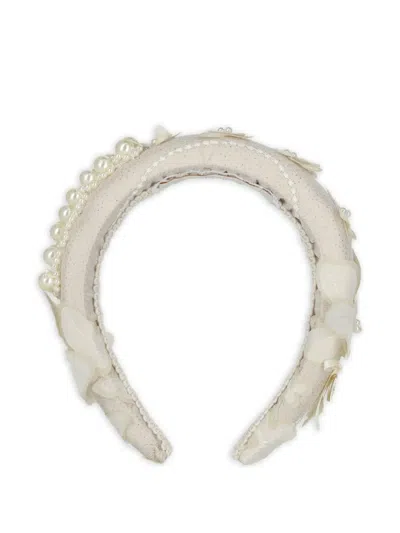 Escada Kids' Pearl Embellished Headband In Red