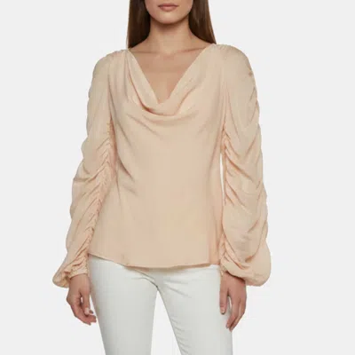 Pre-owned Escada Pink Chiffon Ruched Sleeve Top S