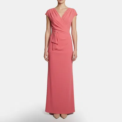 Pre-owned Escada Pink Crepe Draped Ditta Long Dress M