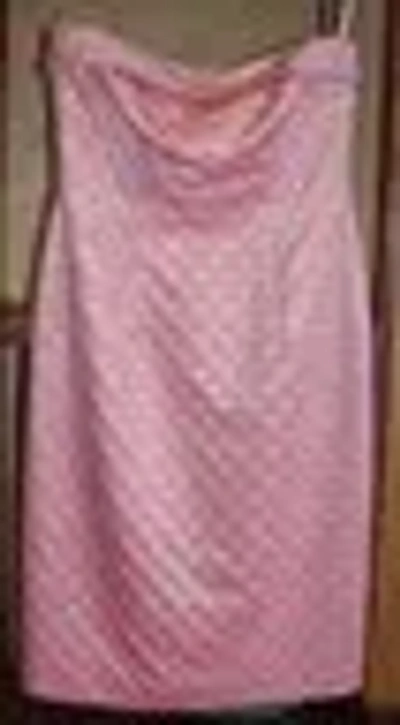 Pre-owned Escada Pink Parcha Strapless Dress 40 $1150 Gorgeous