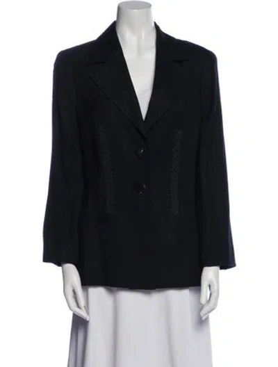 Pre-owned Escada Plaid Print Blazer In Black