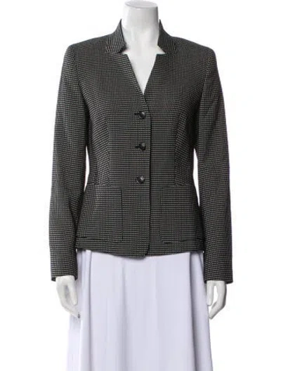 Pre-owned Escada Plaid Print Blazer In Multi