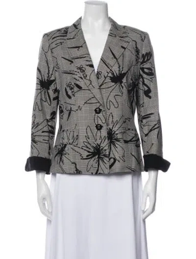 Pre-owned Escada Plaid Print Blazer In Multi
