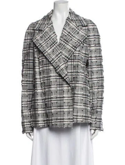 Pre-owned Escada Plaid Print Blazer In Multi