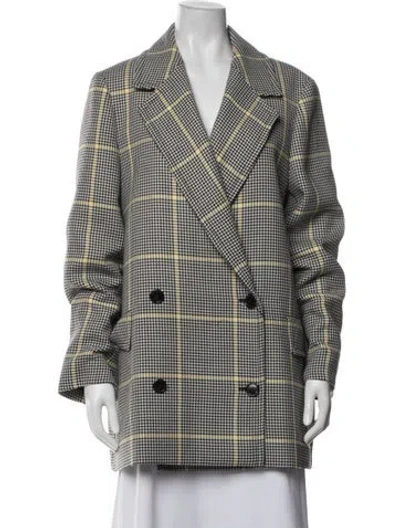 Pre-owned Escada Plaid Print Blazer In Multicolor