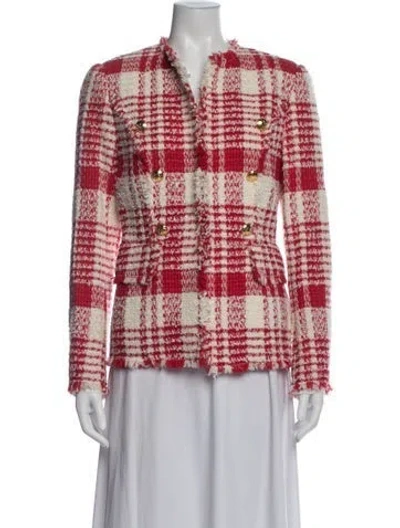 Pre-owned Escada Plaid Print Blazer W/ Tags In Multicolor