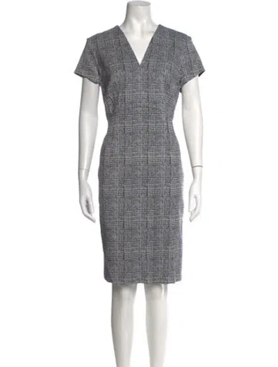 Pre-owned Escada Plaid Print Knee-length Dress In Neutrals