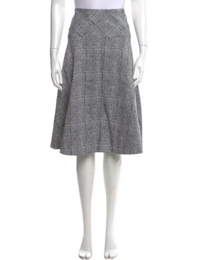Pre-owned Escada Plaid Print Knee-length Skirt In Blue