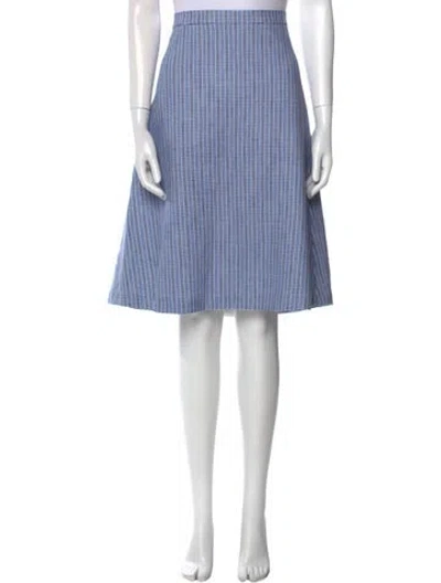 Pre-owned Escada Plaid Print Knee-length Skirt In Blue