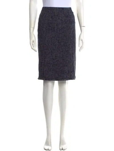 Pre-owned Escada Plaid Print Knee-length Skirt In Blue