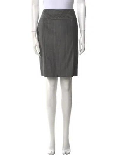 Pre-owned Escada Plaid Print Knee-length Skirt In Gray