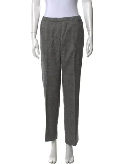Pre-owned Escada Plaid Print Straight Leg Pants In Gray