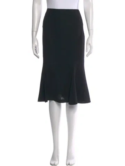 Pre-owned Escada Pleated Accents Knee-length Skirt In Black