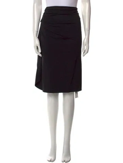 Pre-owned Escada Pleated Accents Knee-length Skirt In Black