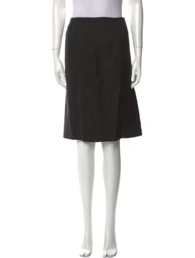 Pre-owned Escada Pleated Accents Knee-length Skirt In Black