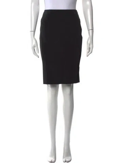 Pre-owned Escada Pleated Accents Knee-length Skirt In Black