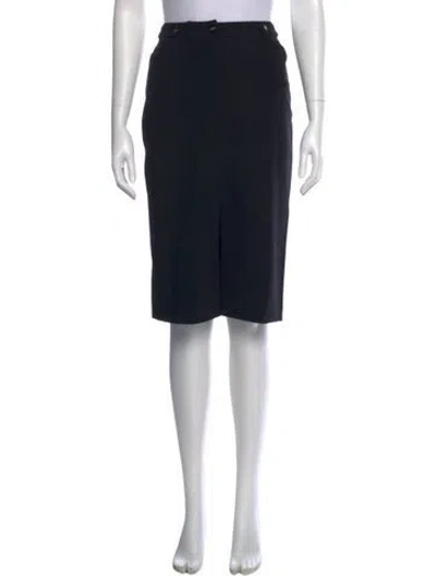 Pre-owned Escada Pleated Accents Knee-length Skirt In Black