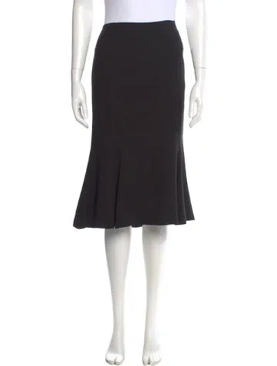 Pre-owned Escada Pleated Accents Knee-length Skirt In Black