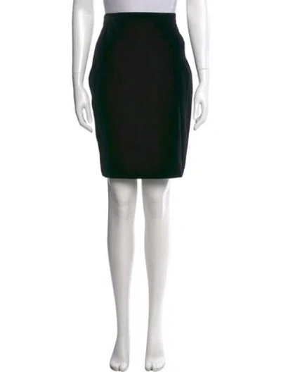 Pre-owned Escada Pleated Accents Knee-length Skirt In Black
