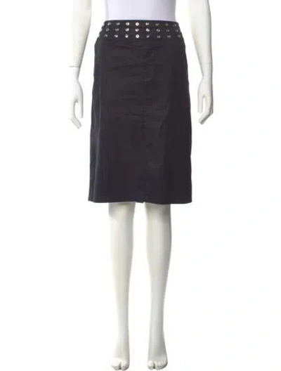 Pre-owned Escada Pleated Accents Knee-length Skirt In Black
