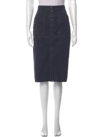 Pre-owned Escada Pleated Accents Knee-length Skirt In Black