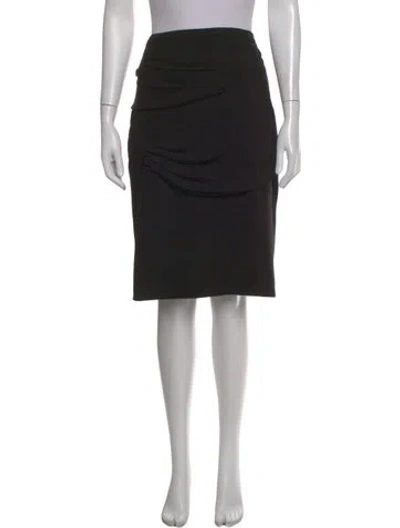 Pre-owned Escada Pleated Accents Knee-length Skirt In Black
