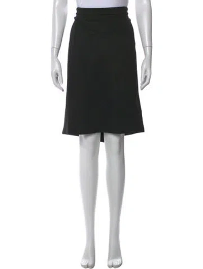 Pre-owned Escada Pleated Accents Knee-length Skirt In Black