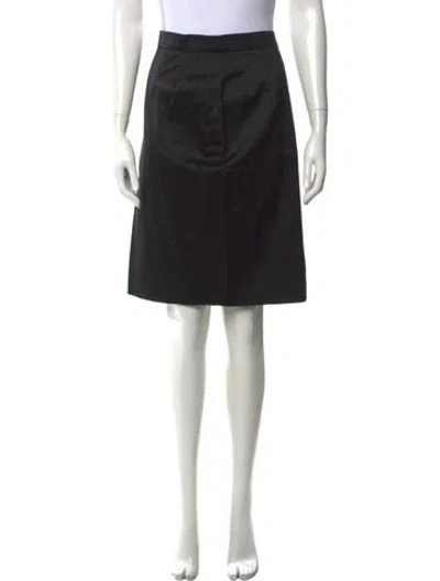 Pre-owned Escada Pleated Accents Knee-length Skirt In Blue