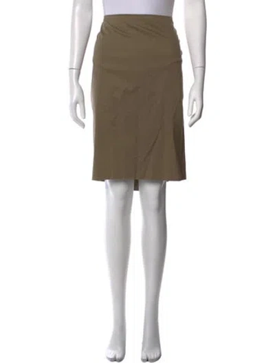 Pre-owned Escada Pleated Accents Knee-length Skirt In Green